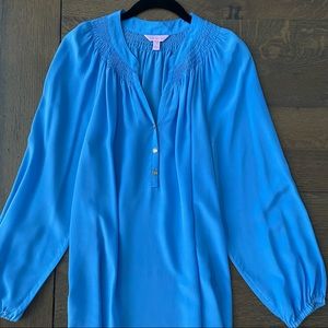 Lilly Pulitzer Blue Elsa Silk Top
